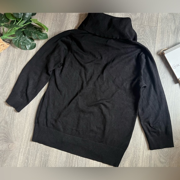 Cable & gauge Cowl neck turtleneck sweater in black size L - Picture 3 of 5